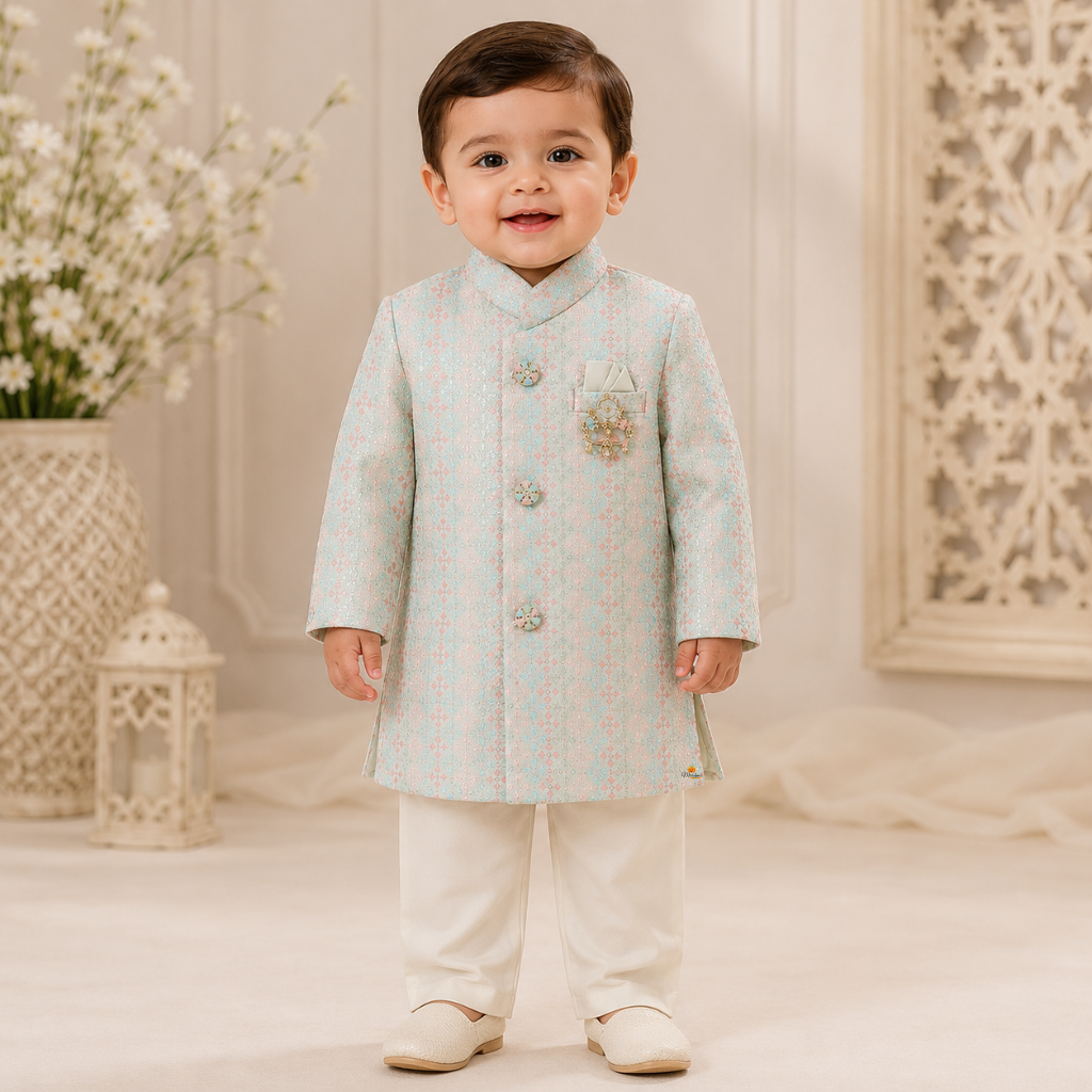 Boys Luxury Jodhpuri Pattern Suit Set for Weddings & Festive Occasions
