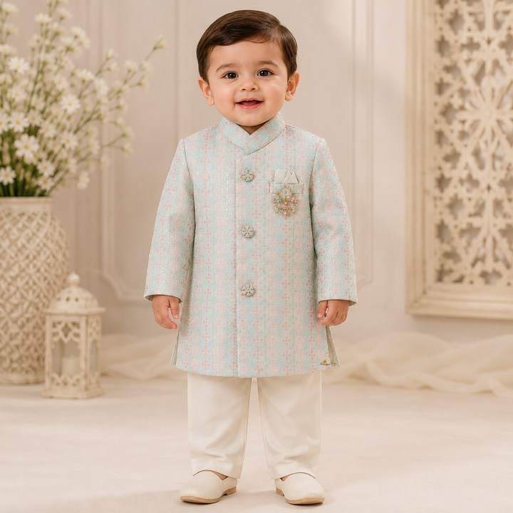 Boys Luxury Jodhpuri Pattern Suit Set for Weddings & Festive Occasions