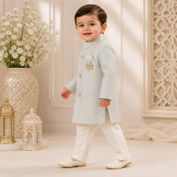 Boys Luxury Jodhpuri Pattern Suit Set for Weddings & Festive Occasions