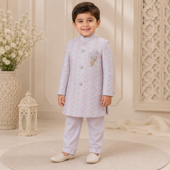 Boys Luxury Jodhpuri Pattern Suit Set for Weddings & Festive Occasions