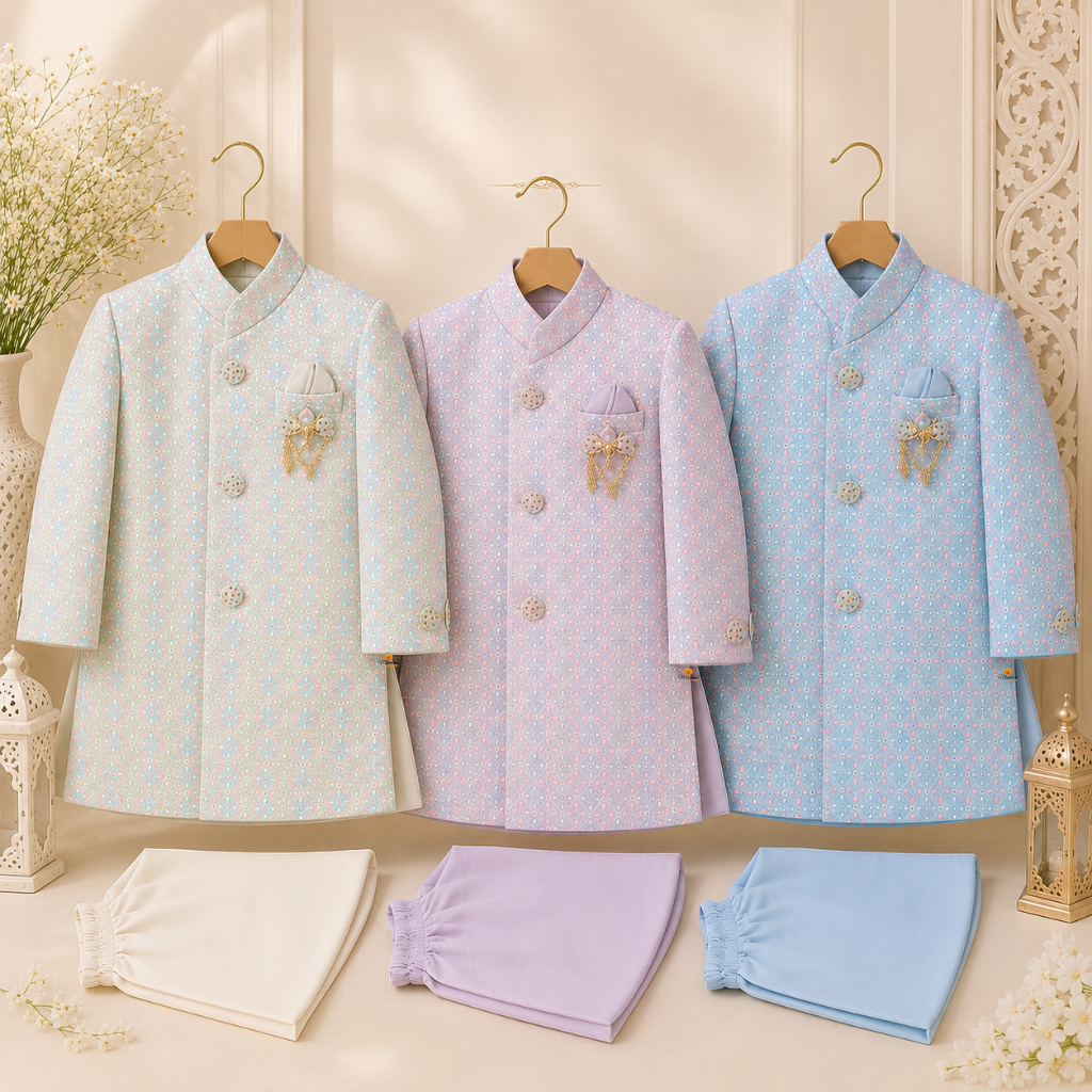 Boys Luxury Jodhpuri Pattern Suit Set for Weddings & Festive Occasions