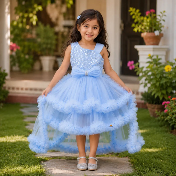 Girls Princess Ruffle Party Dress