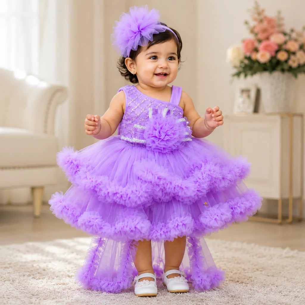 Designer Ruffle Occasion Wear Dress for Girls