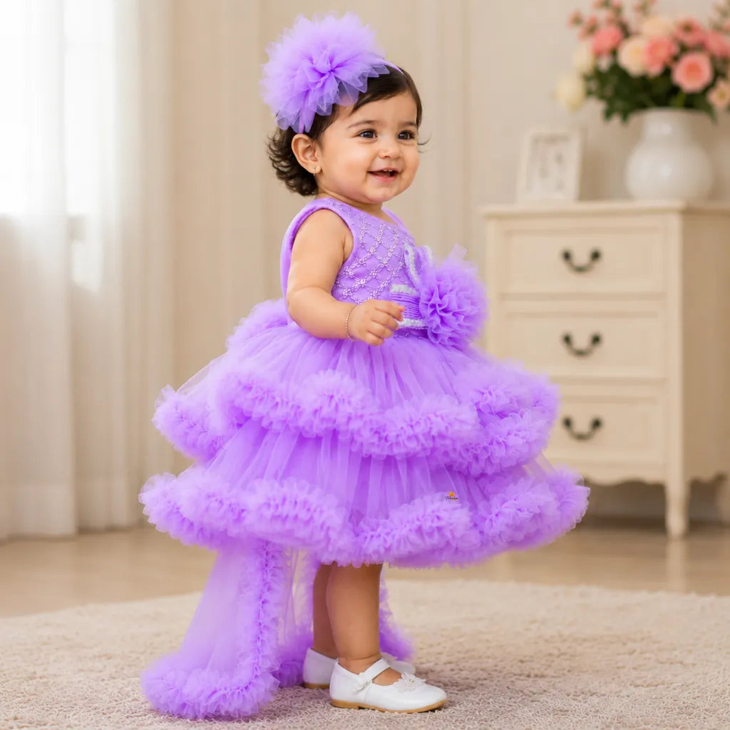 Designer Ruffle Occasion Wear Dress for Girls