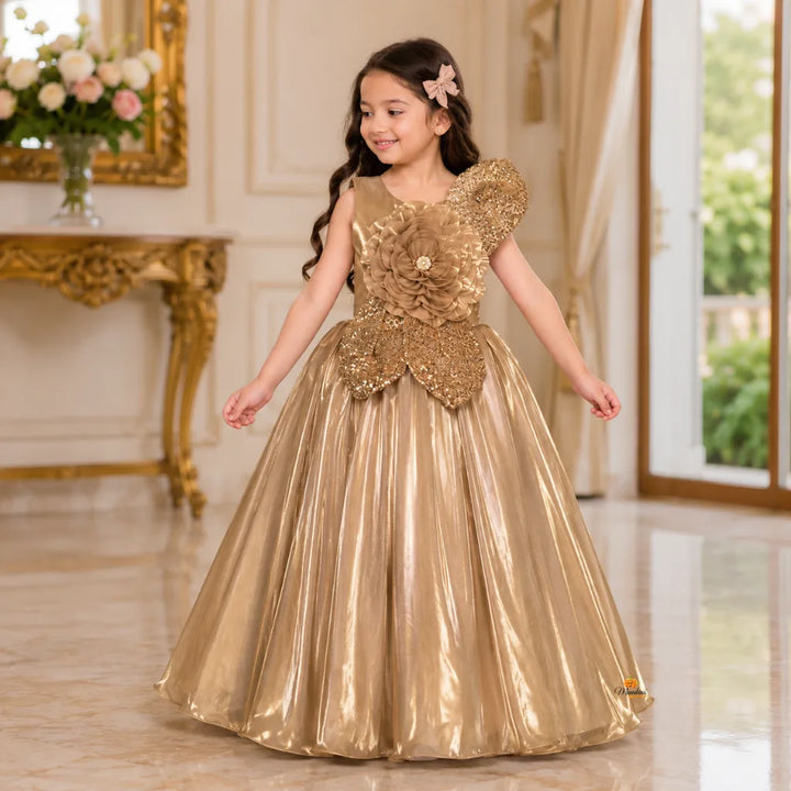 Brown & Purple Party Gown for Girls