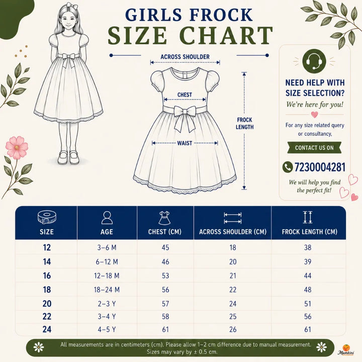 Rose Applique Party Frock for Girls