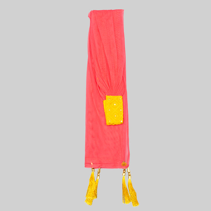 Mustard Embroidered Salwar Suit for Girls Dupatta View
