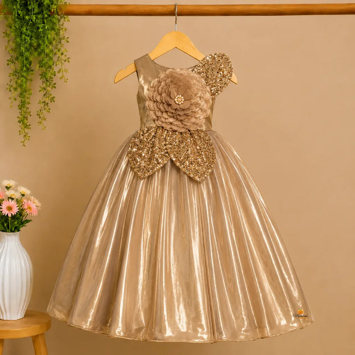 Brown & Purple Party Gown for Girls