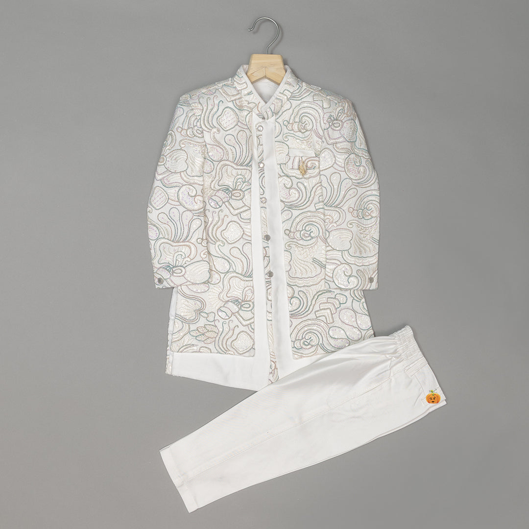 Cream Sherwani for Boys