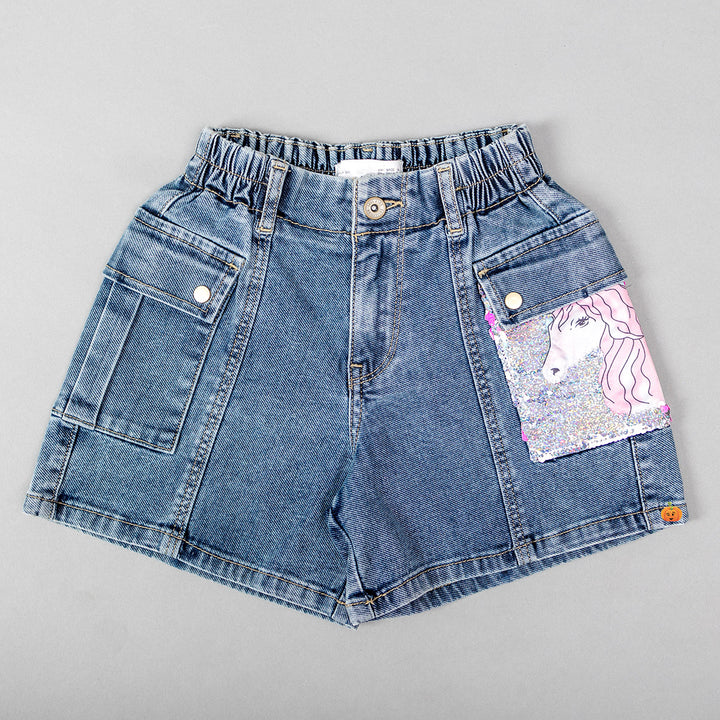 Unicorn Design Girls Shorts