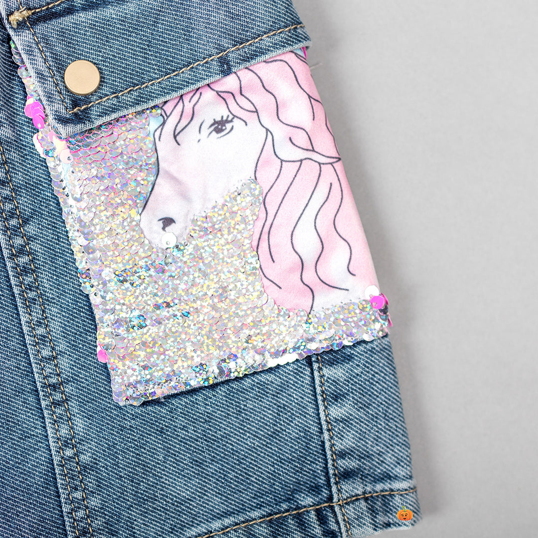 Unicorn Design Girls Shorts