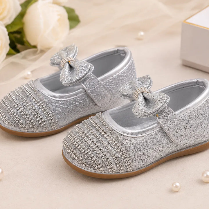 Premium Silver Bellies for Girls with Glitter Bow
