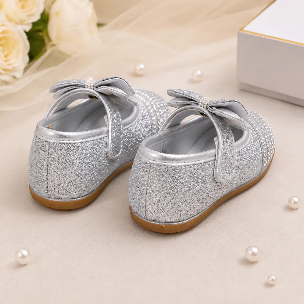 Premium Silver Bellies for Girls with Glitter Bow