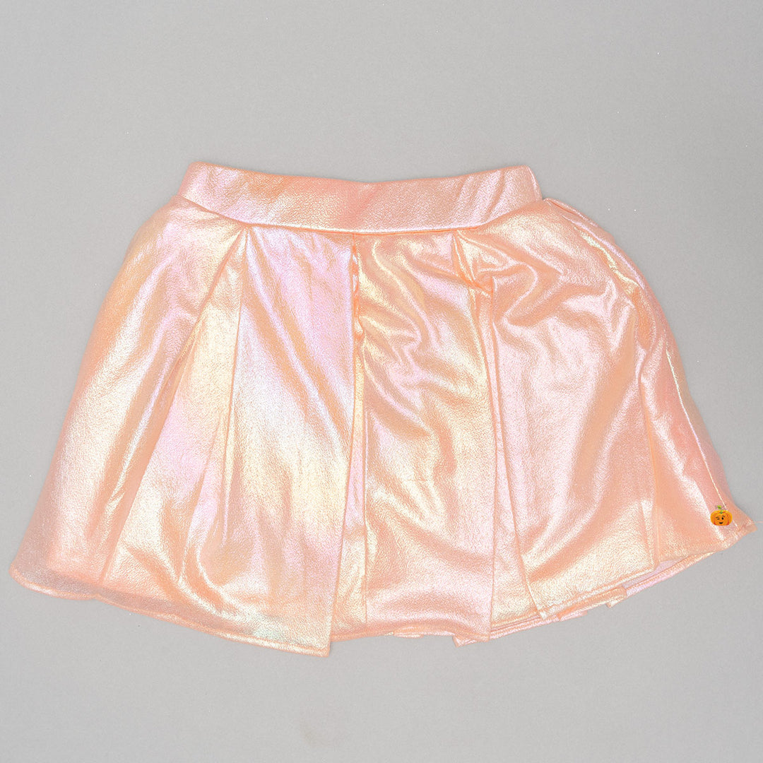 Peach Sequin Skirt & Top for Kids Bottom 