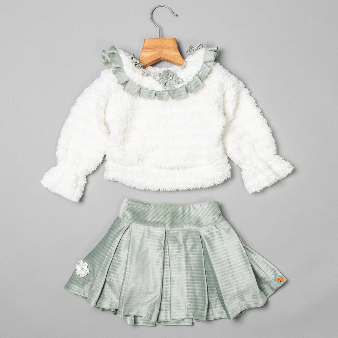 Green Skirt & Top for Girls