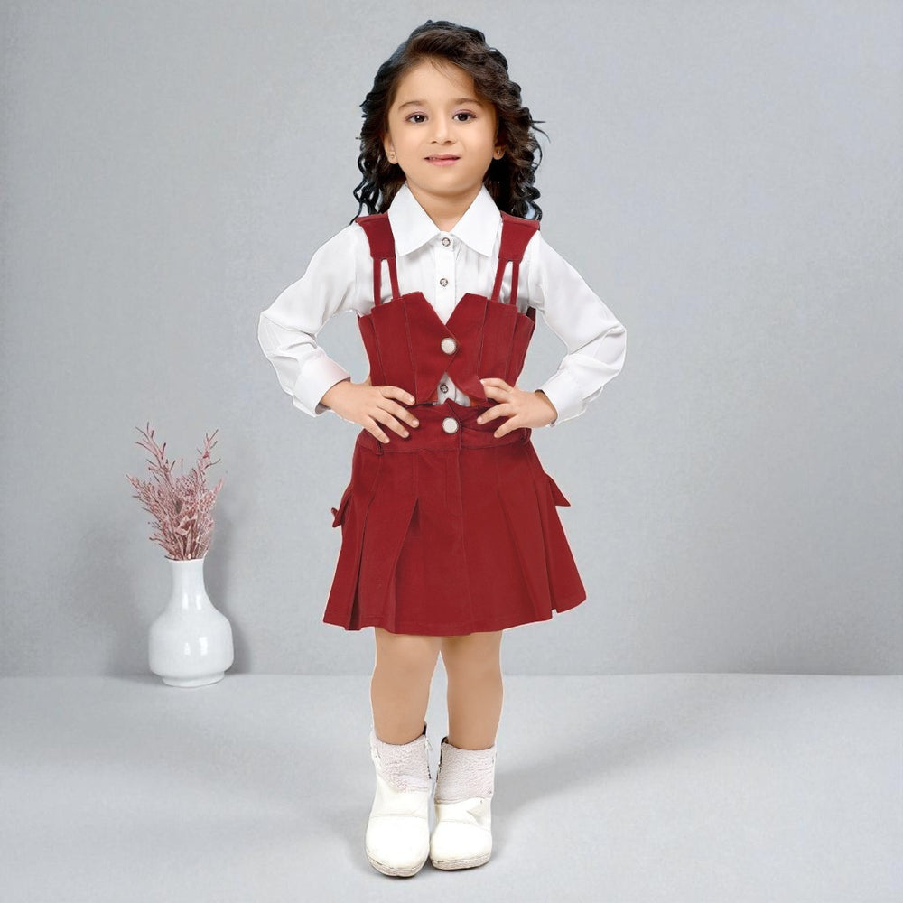 Maroon Skirt & Top for Girls