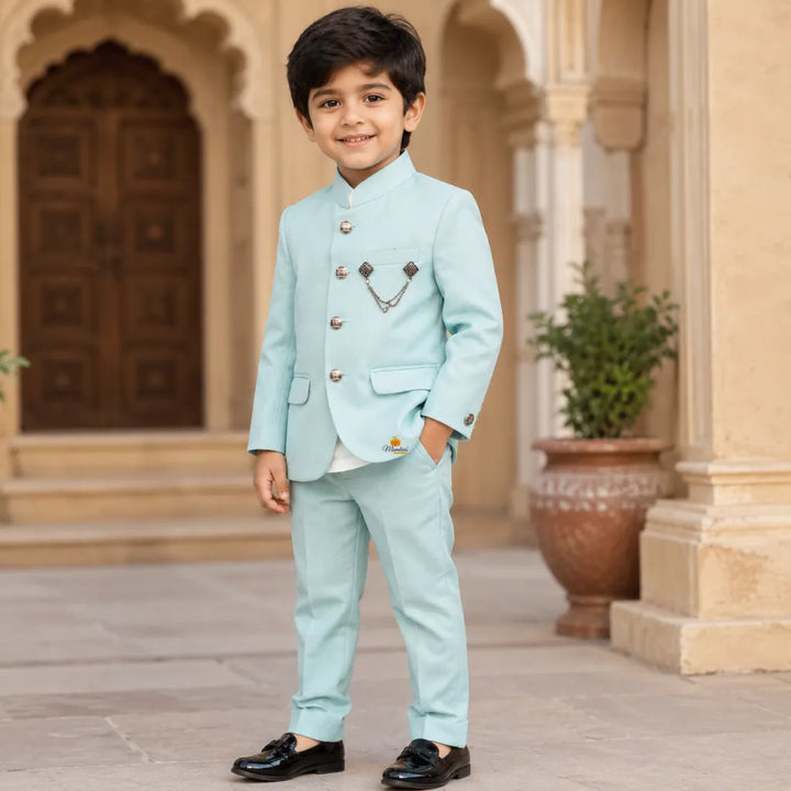 Sky Blue Jodhpuri Suit for Boys