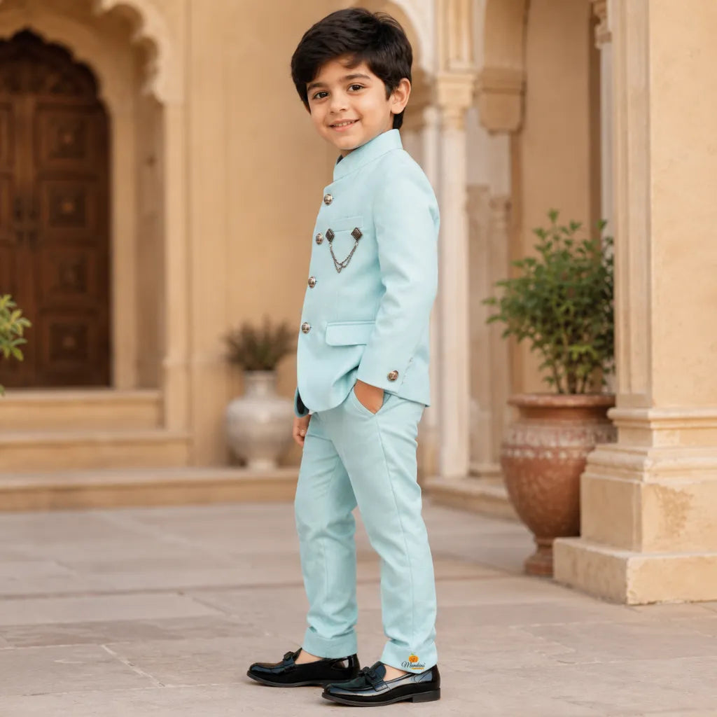 Sky Blue Jodhpuri Suit for Boys
