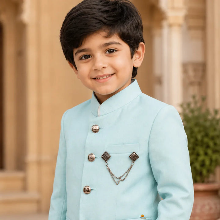 Sky Blue Jodhpuri Suit for Boys