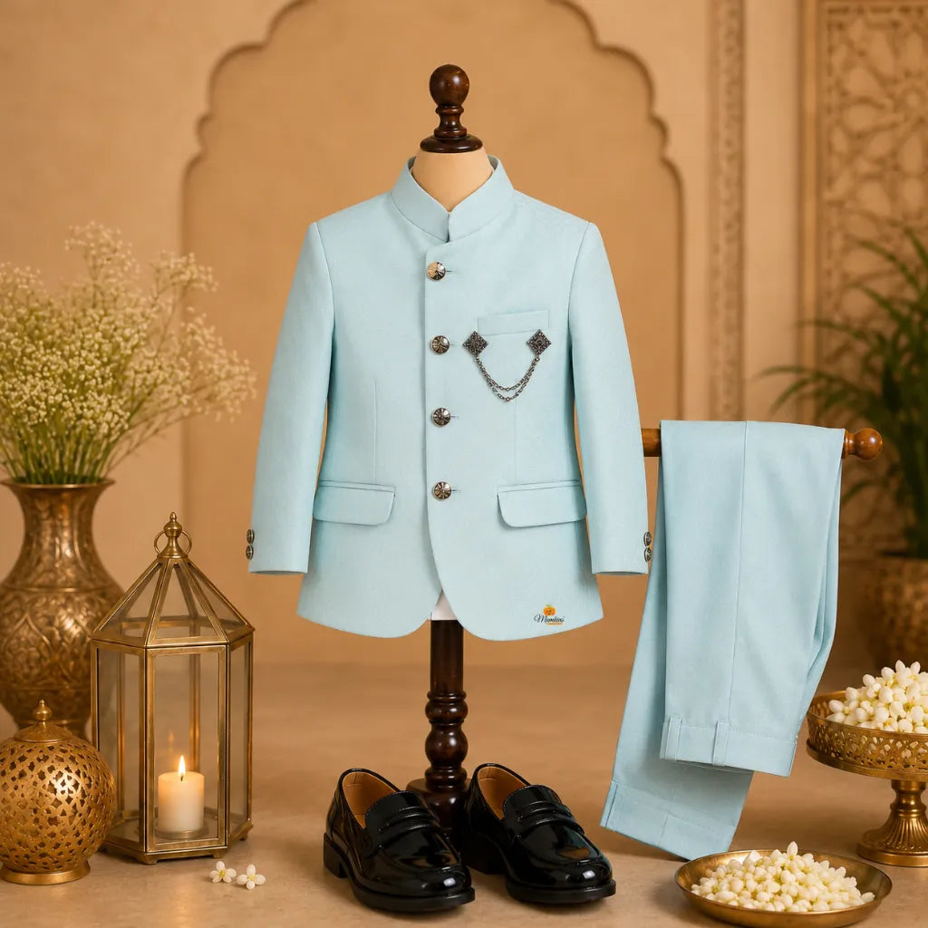 Sky Blue Jodhpuri Suit for Boys