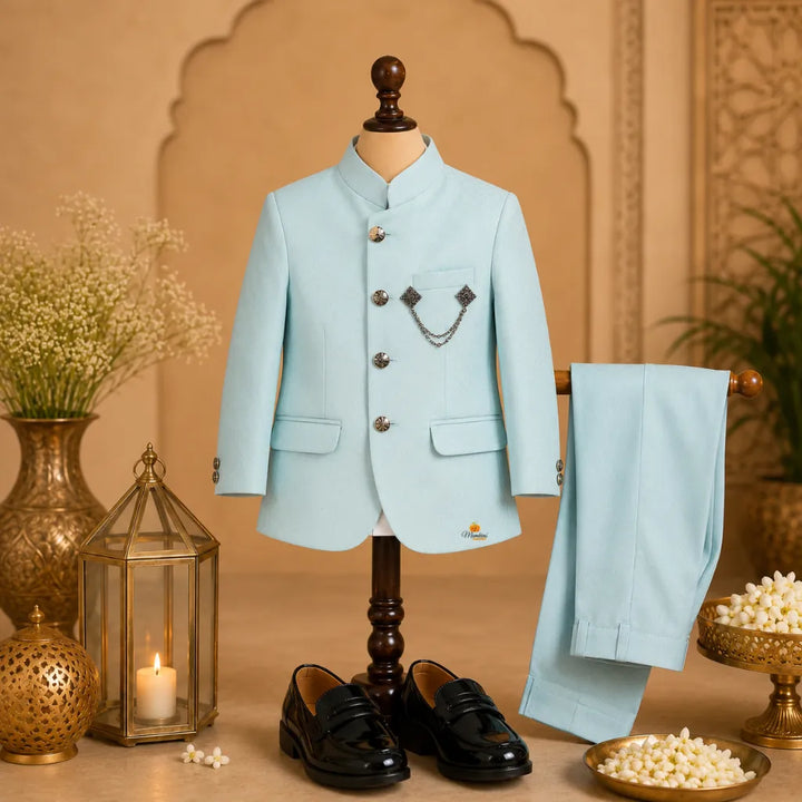 Sky Blue Jodhpuri Suit for Boys