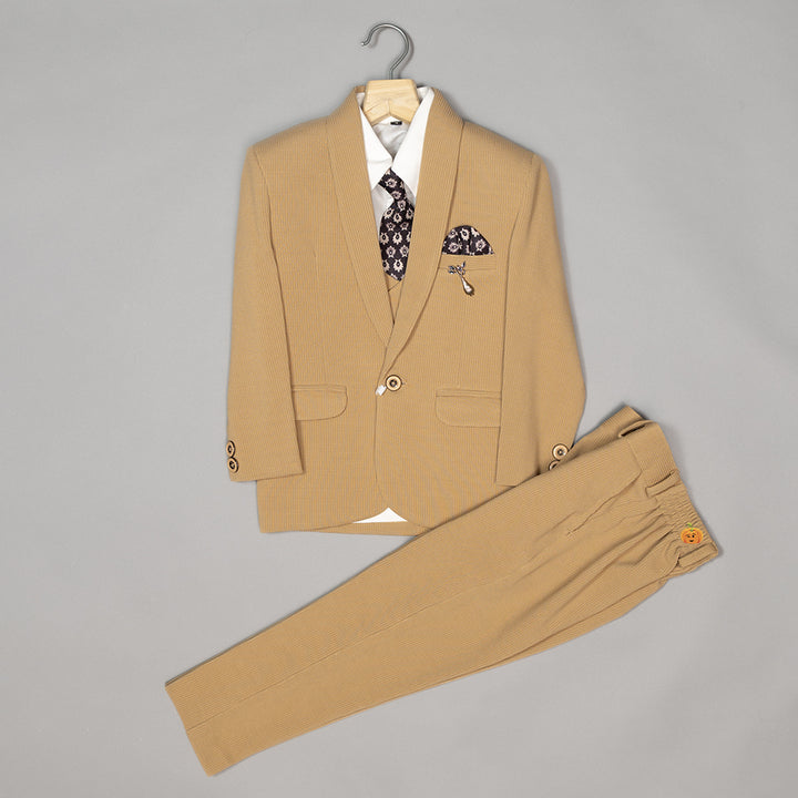 Fawn Tuxedo Suit for Boys with Tie