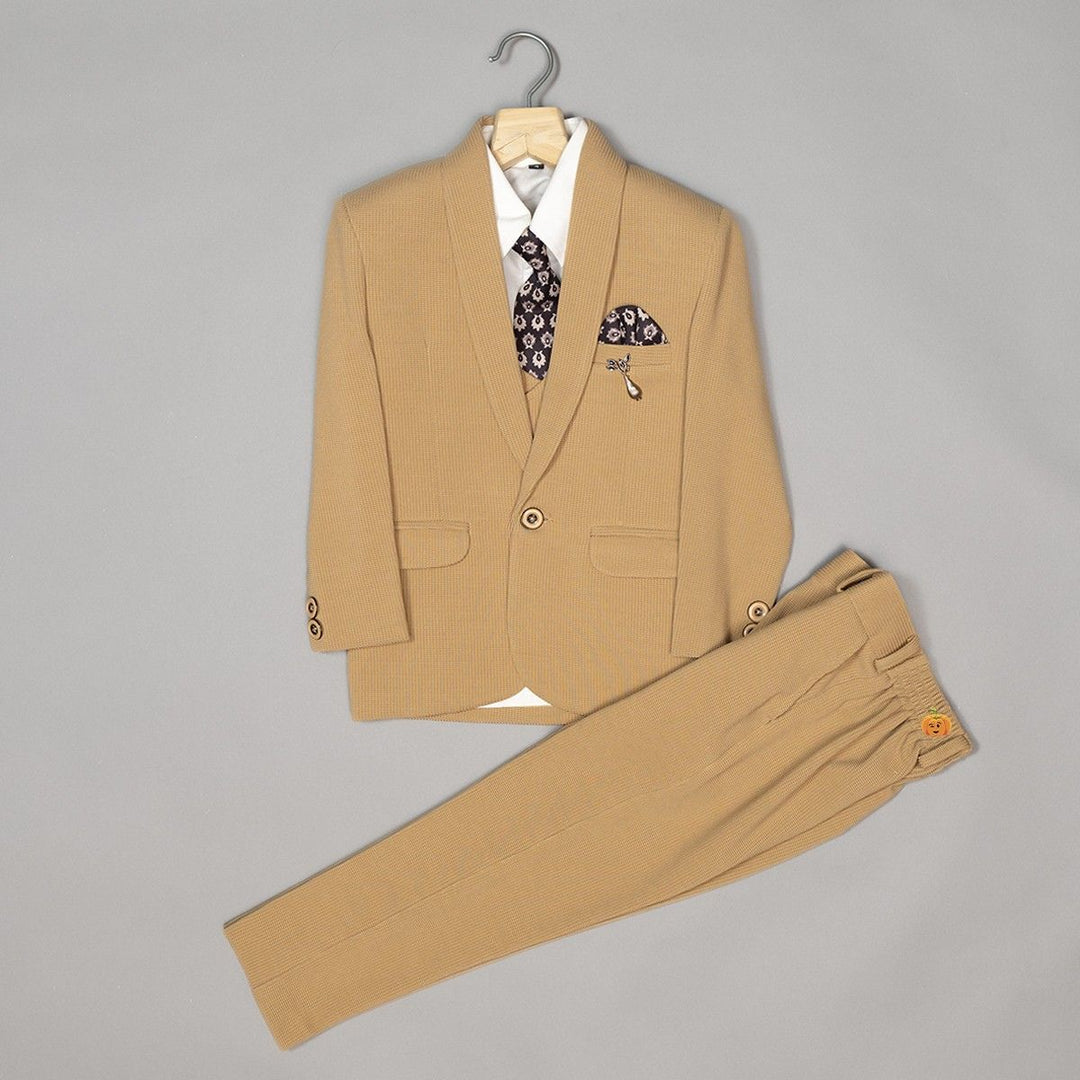 Fawn Tuxedo Suit for Boys with Tie