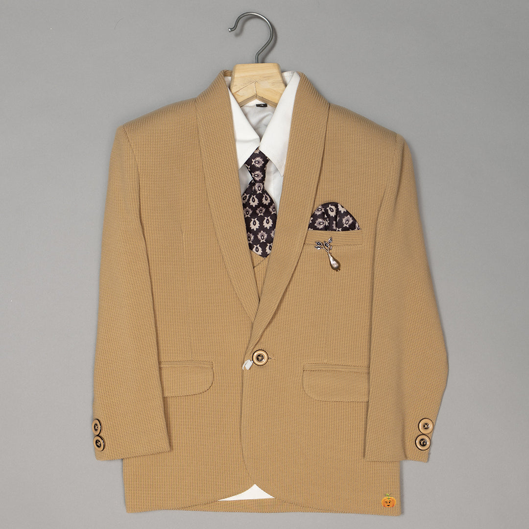 Fawn Tuxedo Suit for Boys with Tie