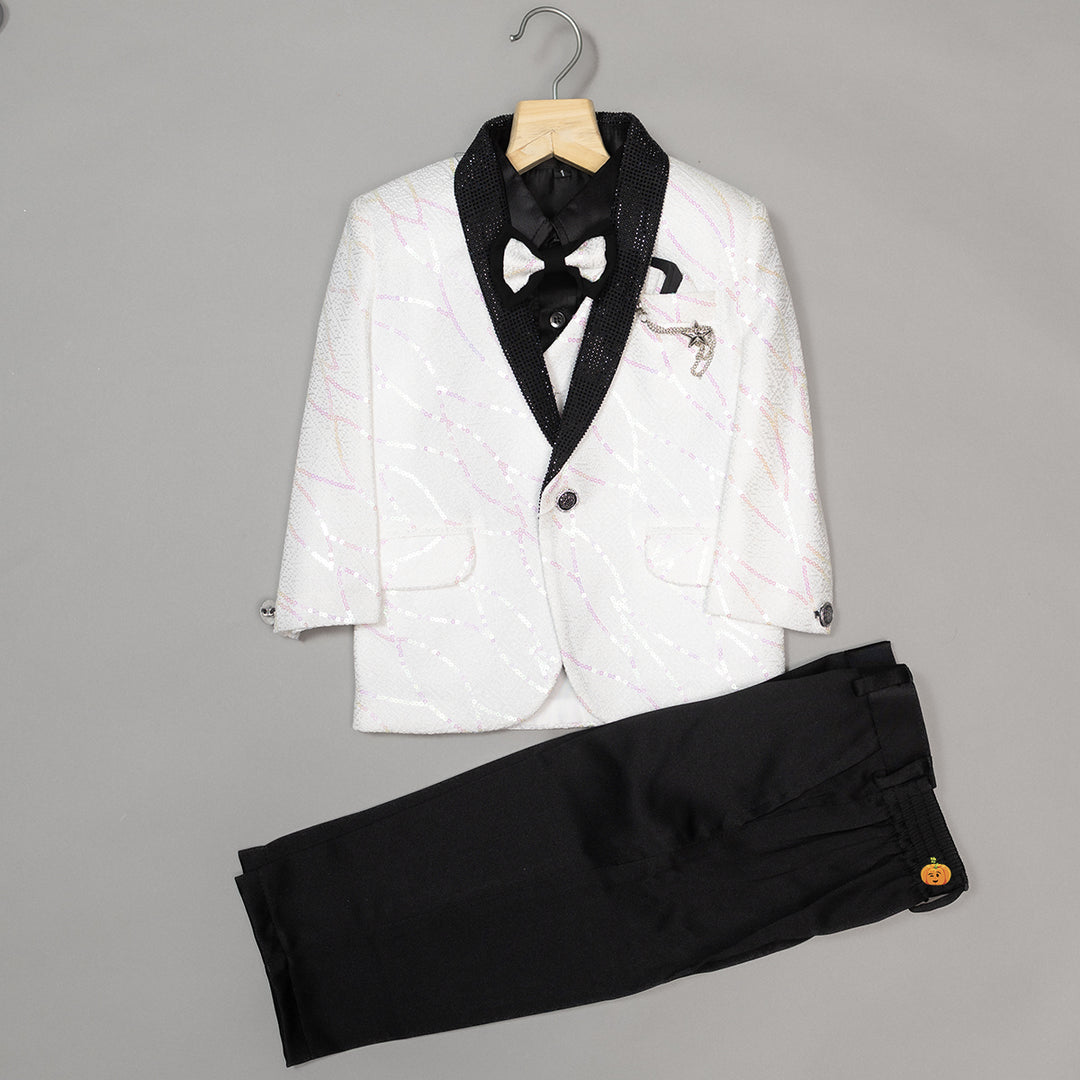 White Suit for Boys with Bow 
