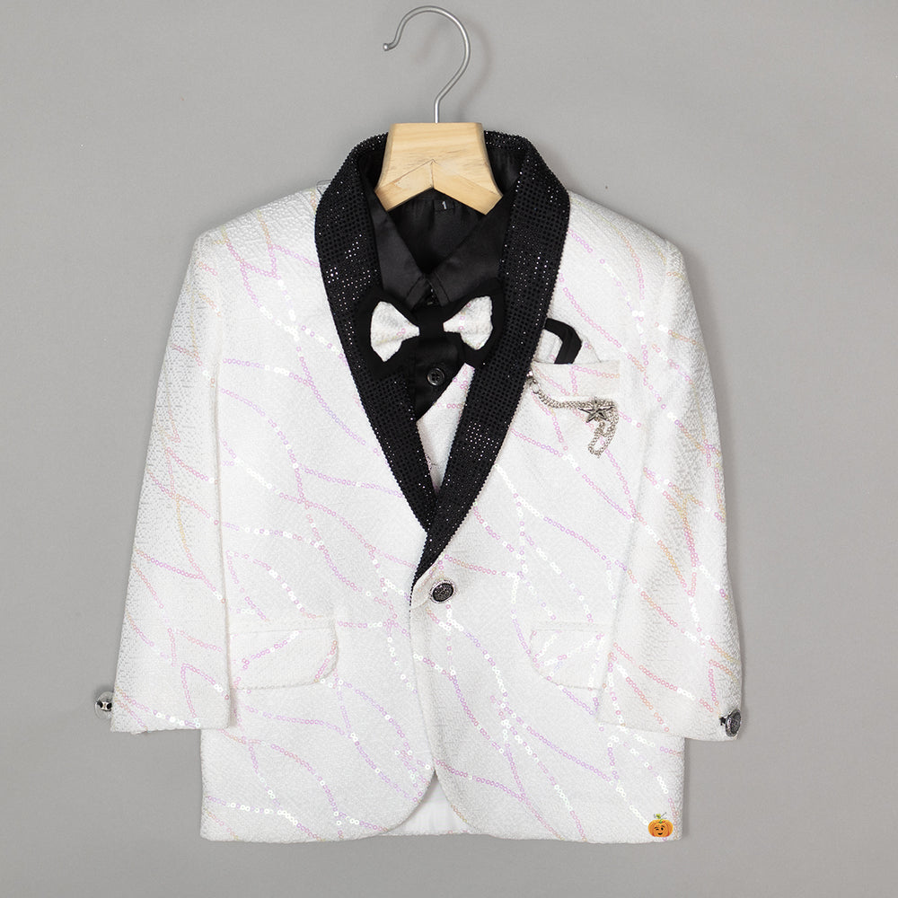 White Suit for Boys with Bow 