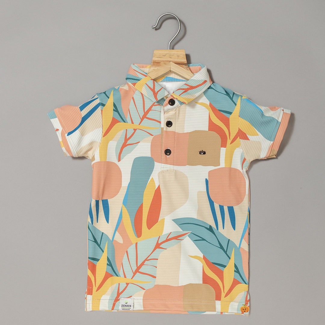 Printed Collar Boys T-shirt