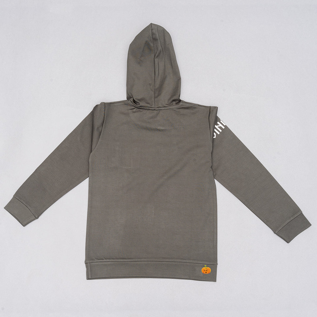 Olive Hoodie T-shirt for Boys Back 