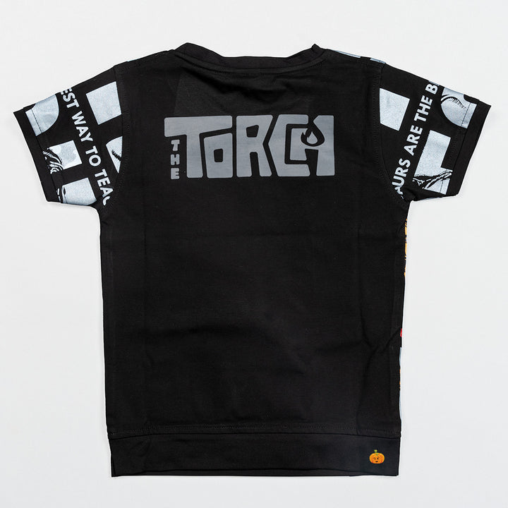 Black Typography Boys T-shirt