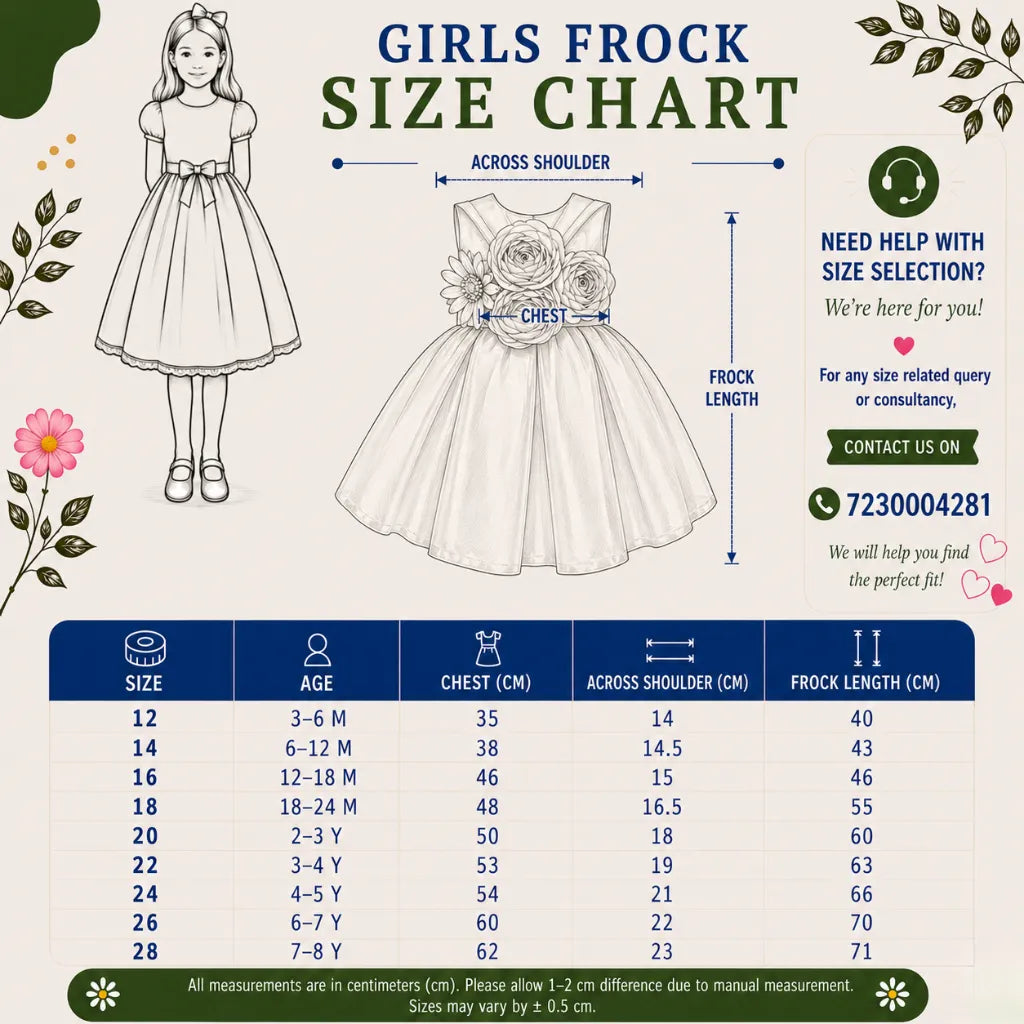 Tomato Color Floral Kids Frock