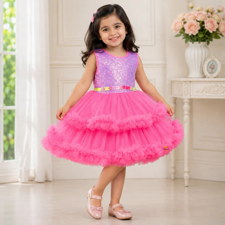 Tomato Frill Frock for Girls