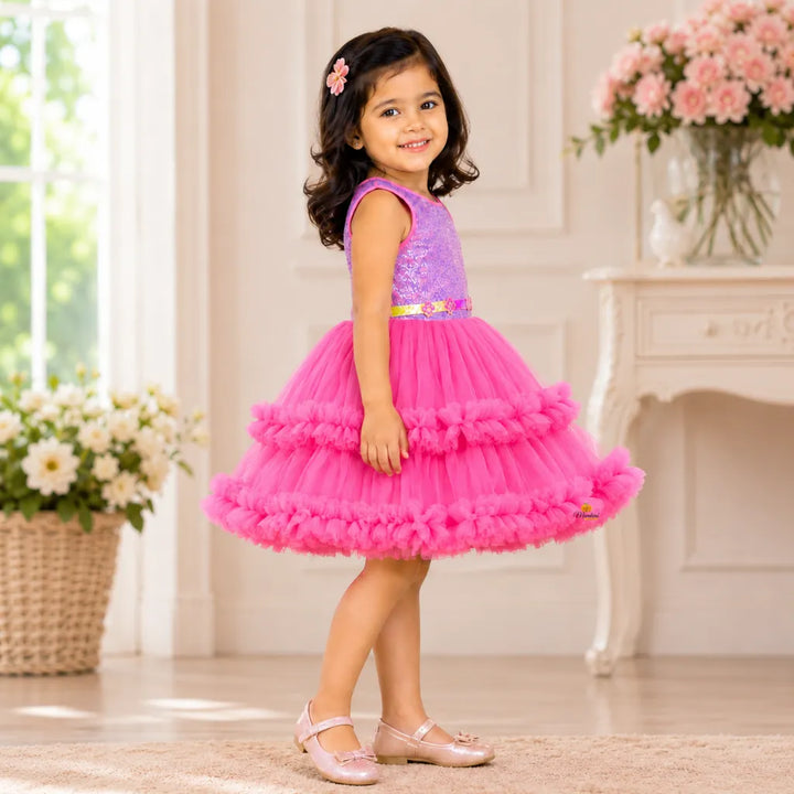 Tomato Frill Frock for Girls