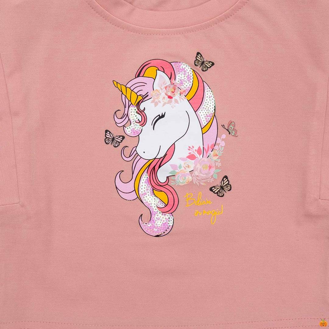 Buy Onion & Black Unicorn Print Girls Top – Mumkins