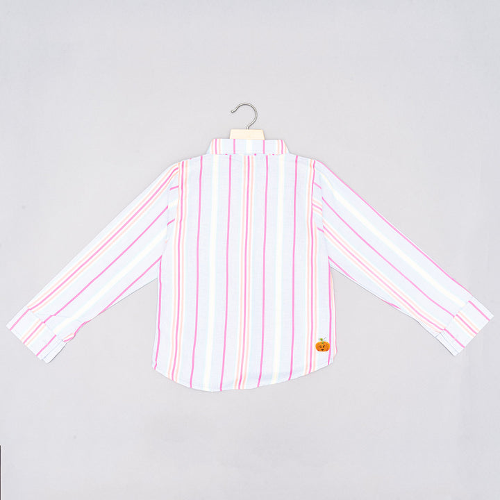 Knotted Striped Top for Girls Back