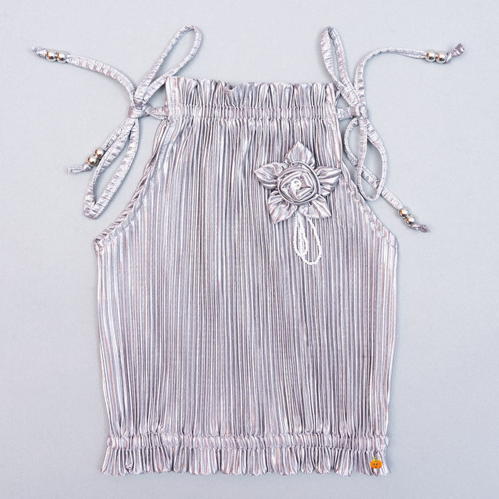 Golden & Silver Shimmering Knotted Girls Top