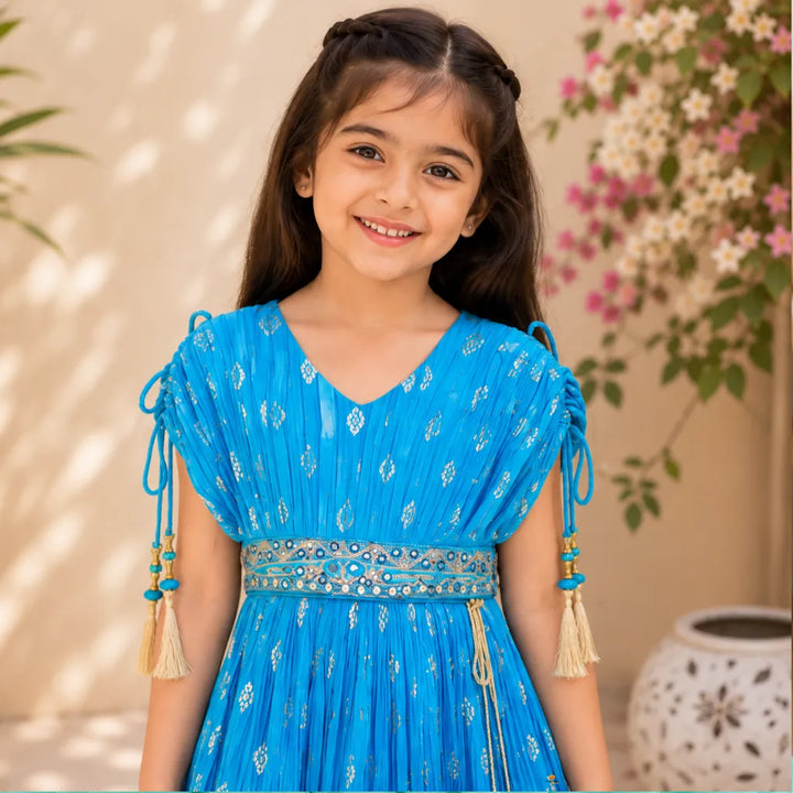 Turquoise Girls Lehenga Choli