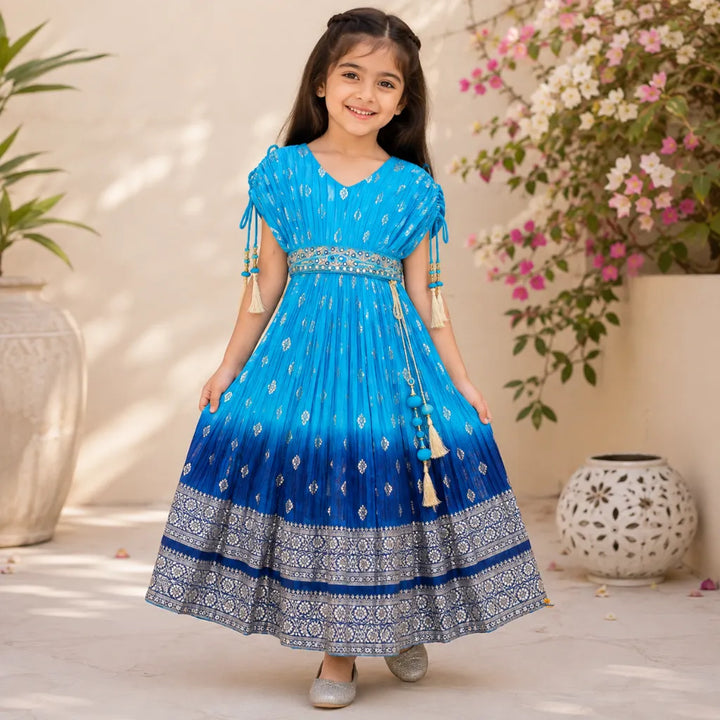 Turquoise Girls Lehenga Choli