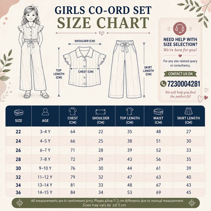 Stylish Floral Co Ord Set for Girls Top and Wide Leg Pants Outfit