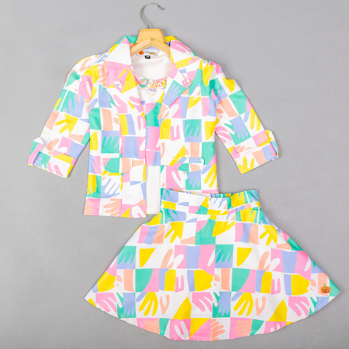 Multi Colored Printed Co-ord Set for Girls