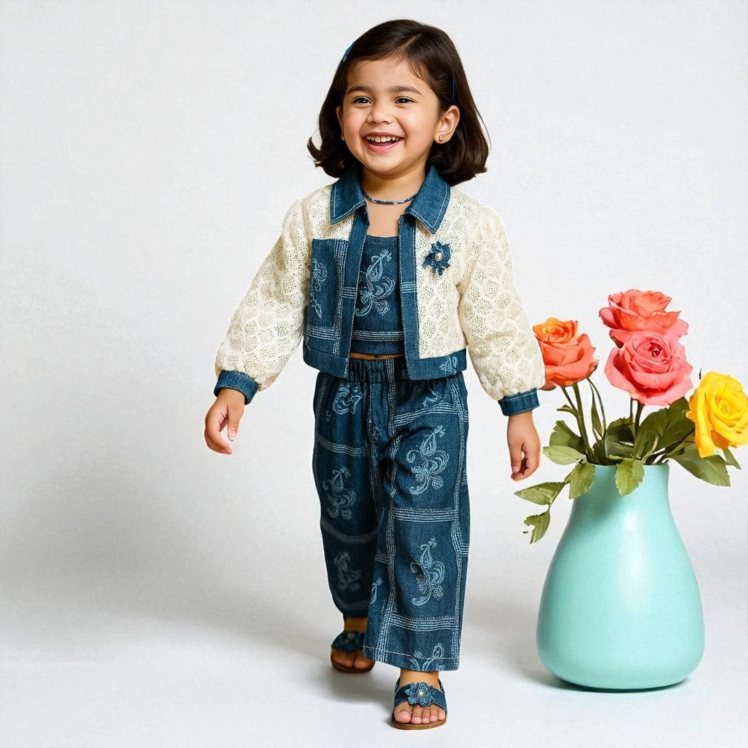 Blue Western Set for Girls