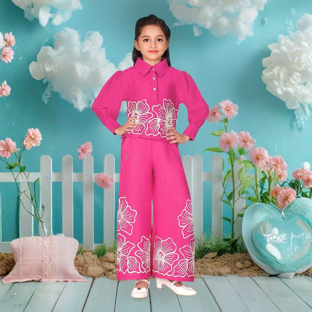 Rani Western Girls Palazzo Set with Floral Design