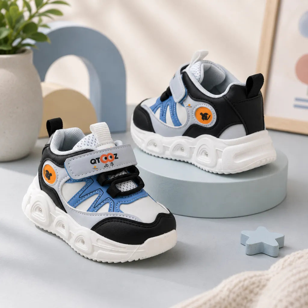 White & Blue Running Style Shoes for Boys