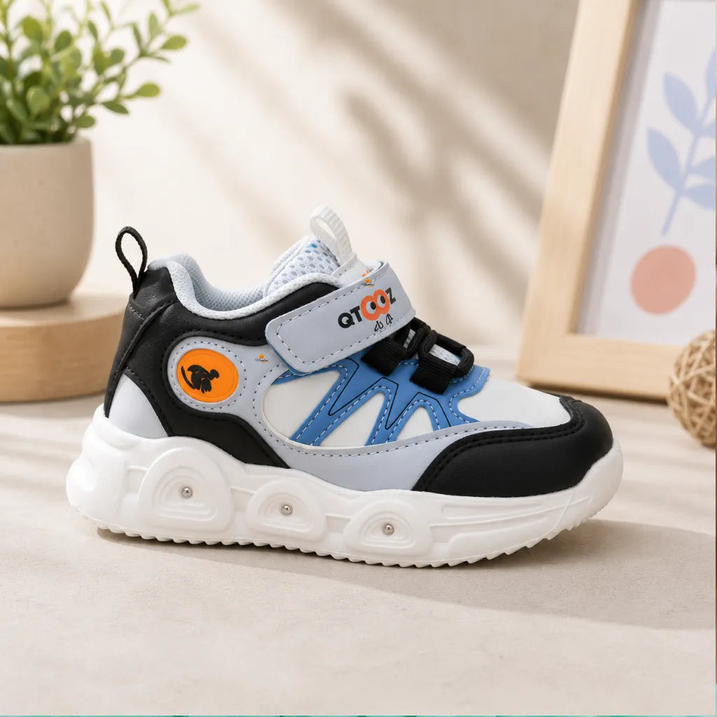 White & Blue Running Style Shoes for Boys