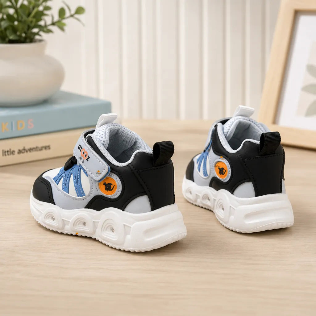 White & Blue Running Style Shoes for Boys