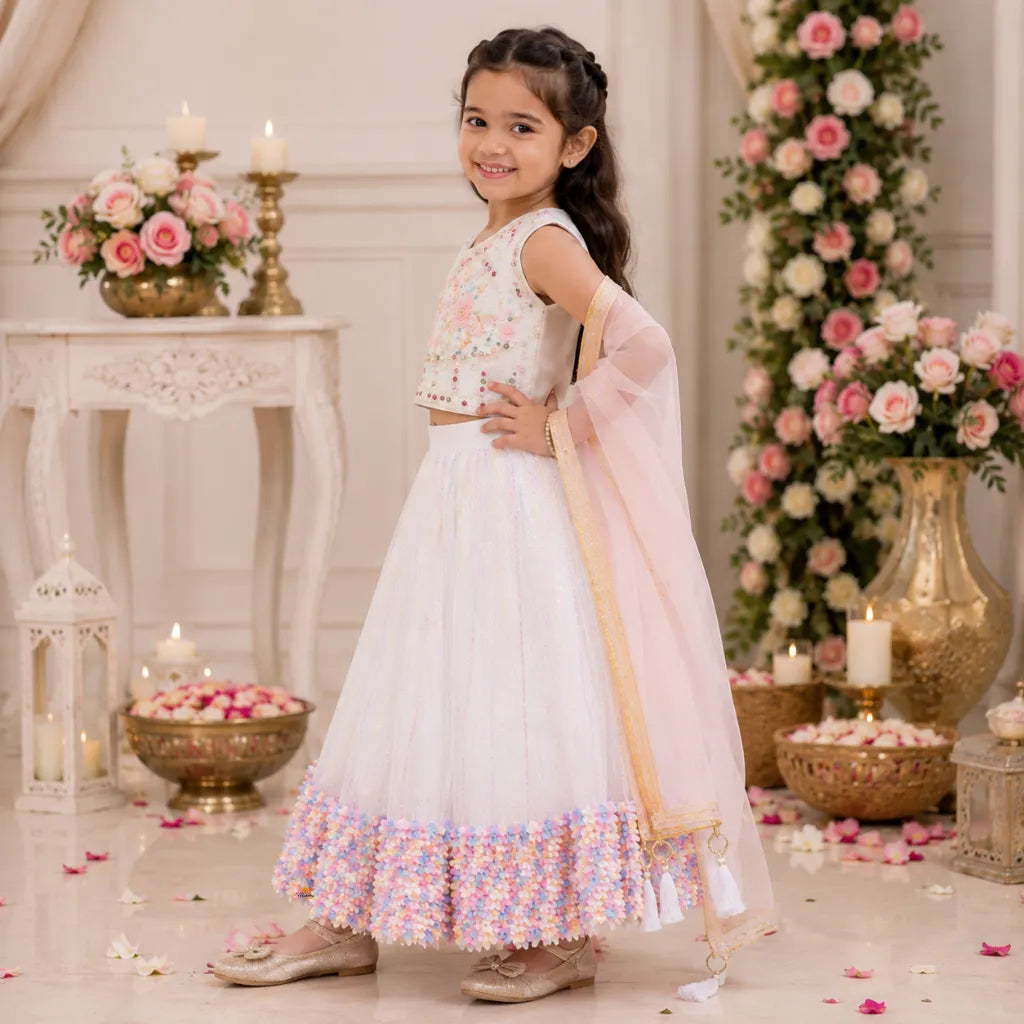 White Lehenga Choli for Girls