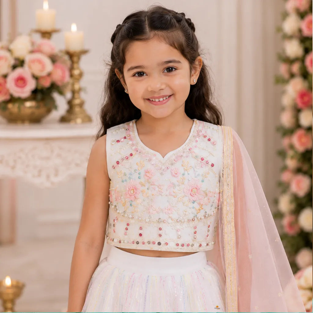 White Lehenga Choli for Girls